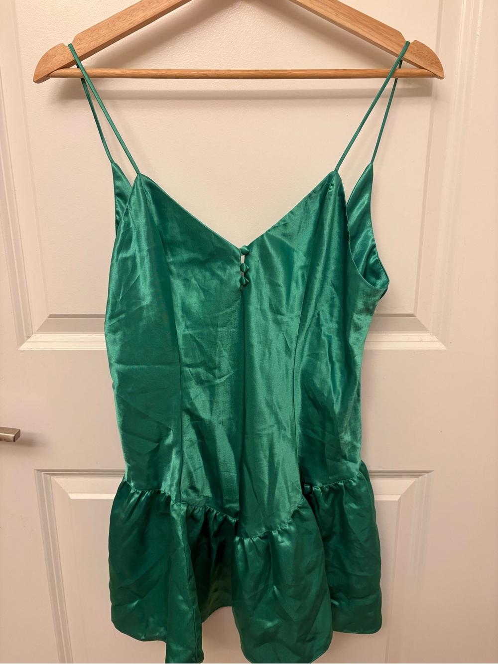 Vtg Victoria’s Secret Gold Label Satin Lingerie Teddy Size M 💚 Christmas Holiday